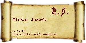 Mirkai Jozefa névjegykártya
